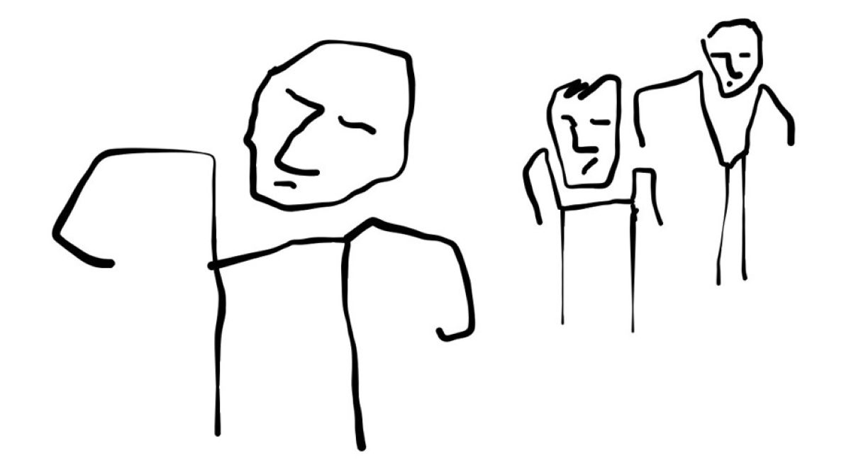 Quick digital sketch of Job's friends